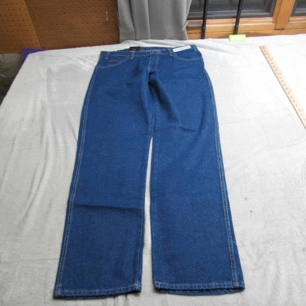 Dickies Jeans Mens 34x33 Dark Wash Denim Zip Fly 5-Pocket Straight Workwear NEW‎